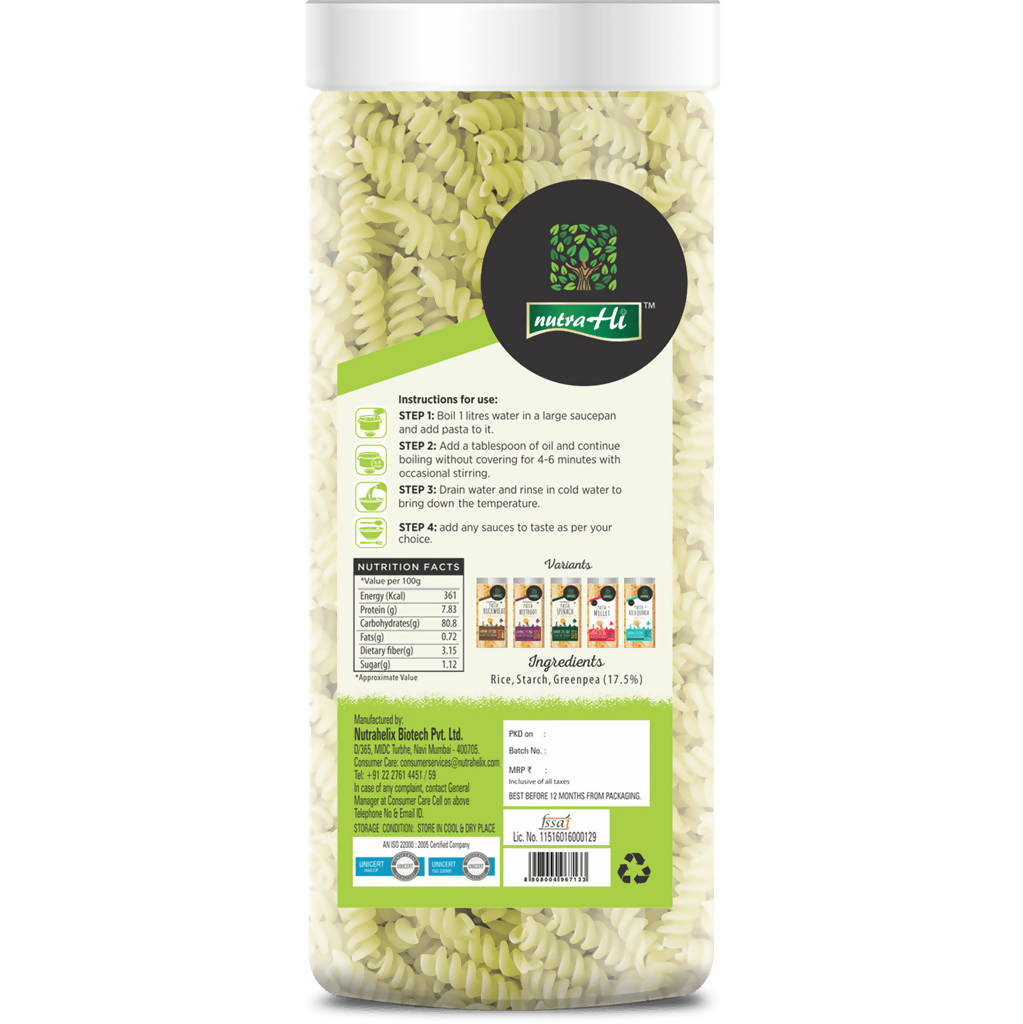 NutraHi Gluten-Free Pasta Greenpea