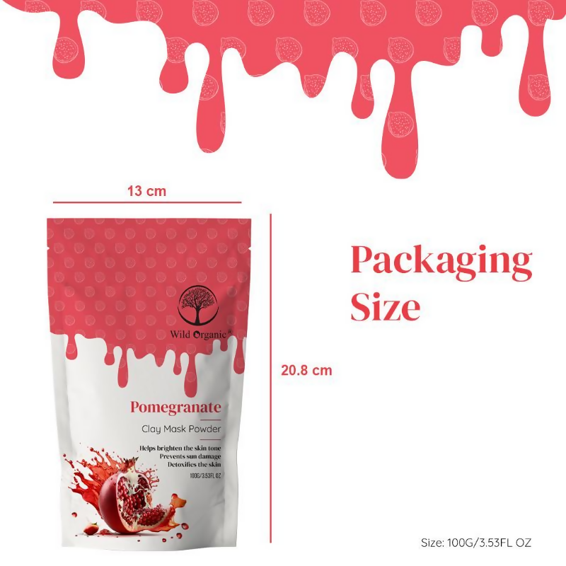 Wild Organic Pomegranate Clay Mask Powder