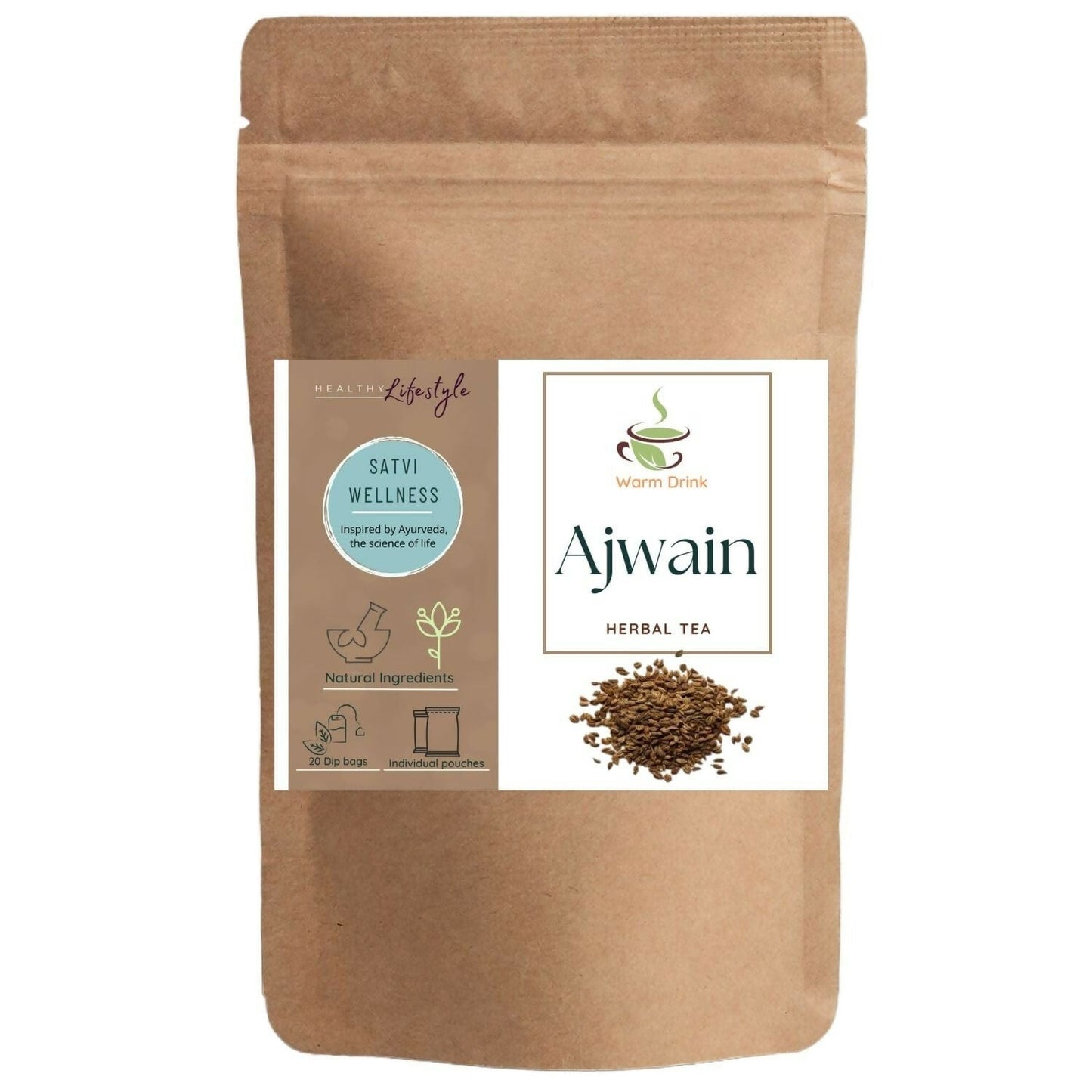 Satvi Wellness Ajwain Tea | Carom Seed Tea Bags