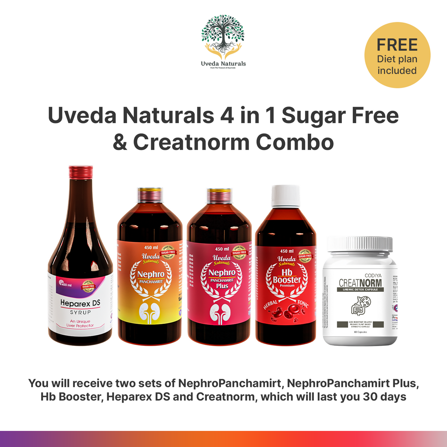 Uveda Naturals 4 in 1 & Creatnorm Sugar Free Combo