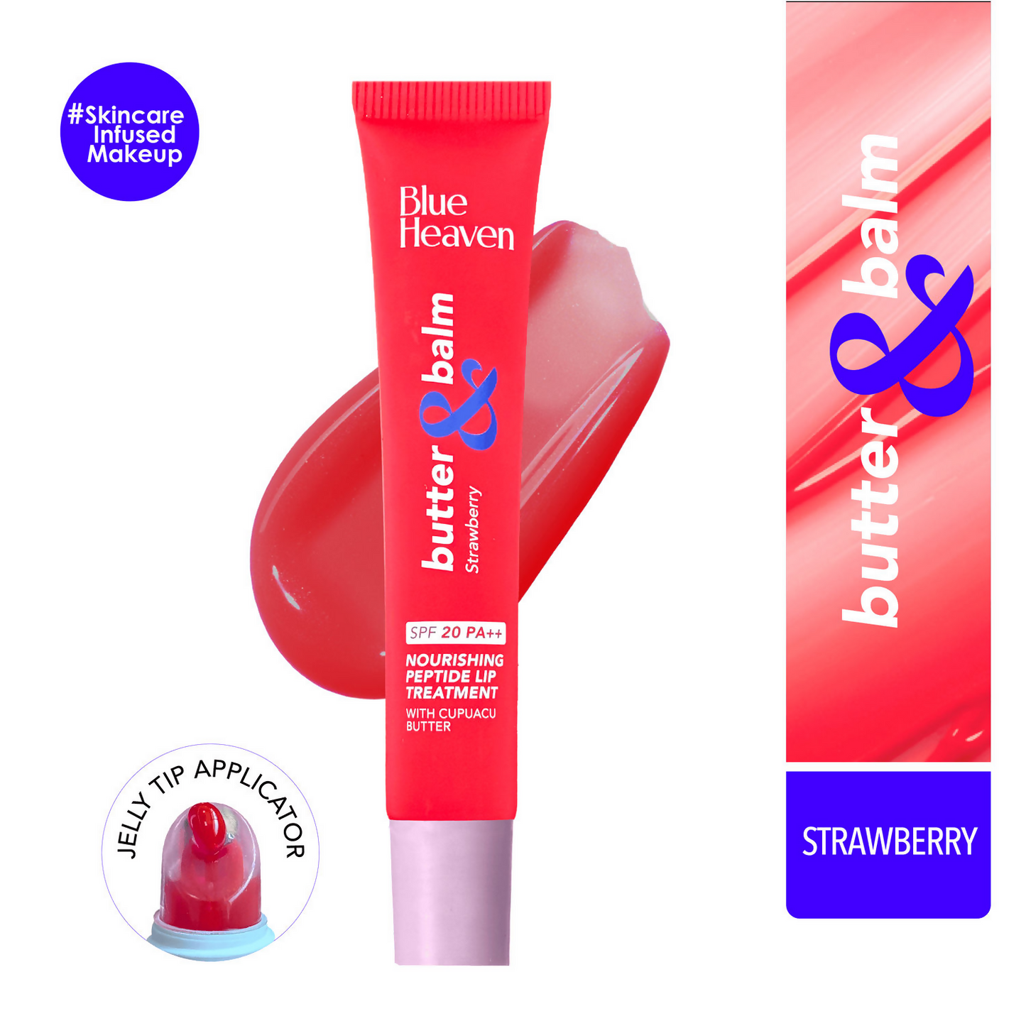 Blue Heaven Butter & Balm Peptide Based Tinted Lip Balm With Spf 20 Pa++ - Strawberry