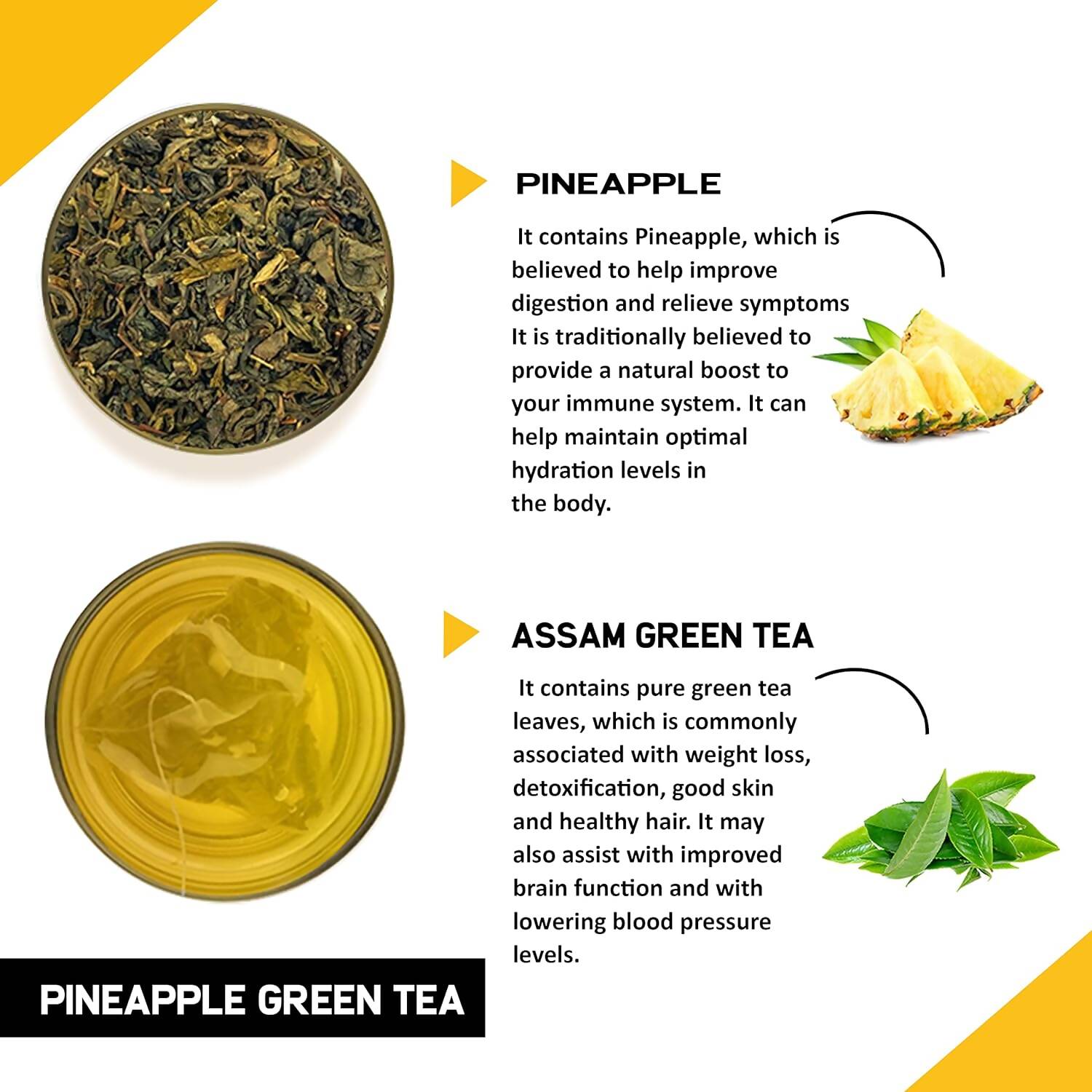 Teacurry Pineapple Green Tea Bags - Drmedicart