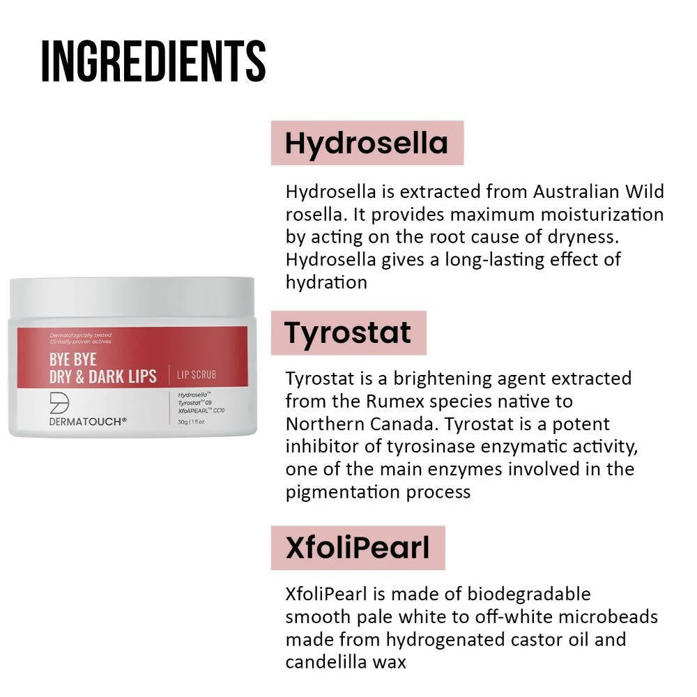 Dermatouch Bye Bye Dry & Dark Lips Lip Scrub - DrMediCart