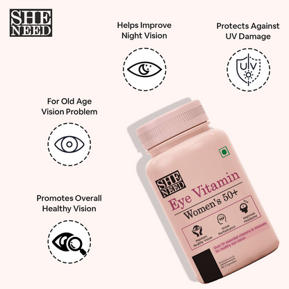 SheNeed Women's Eye Vitamin 50+ Supplement Capsules