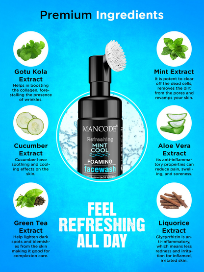 Mancode Refreshing Mint Cool Foaming Face Wash