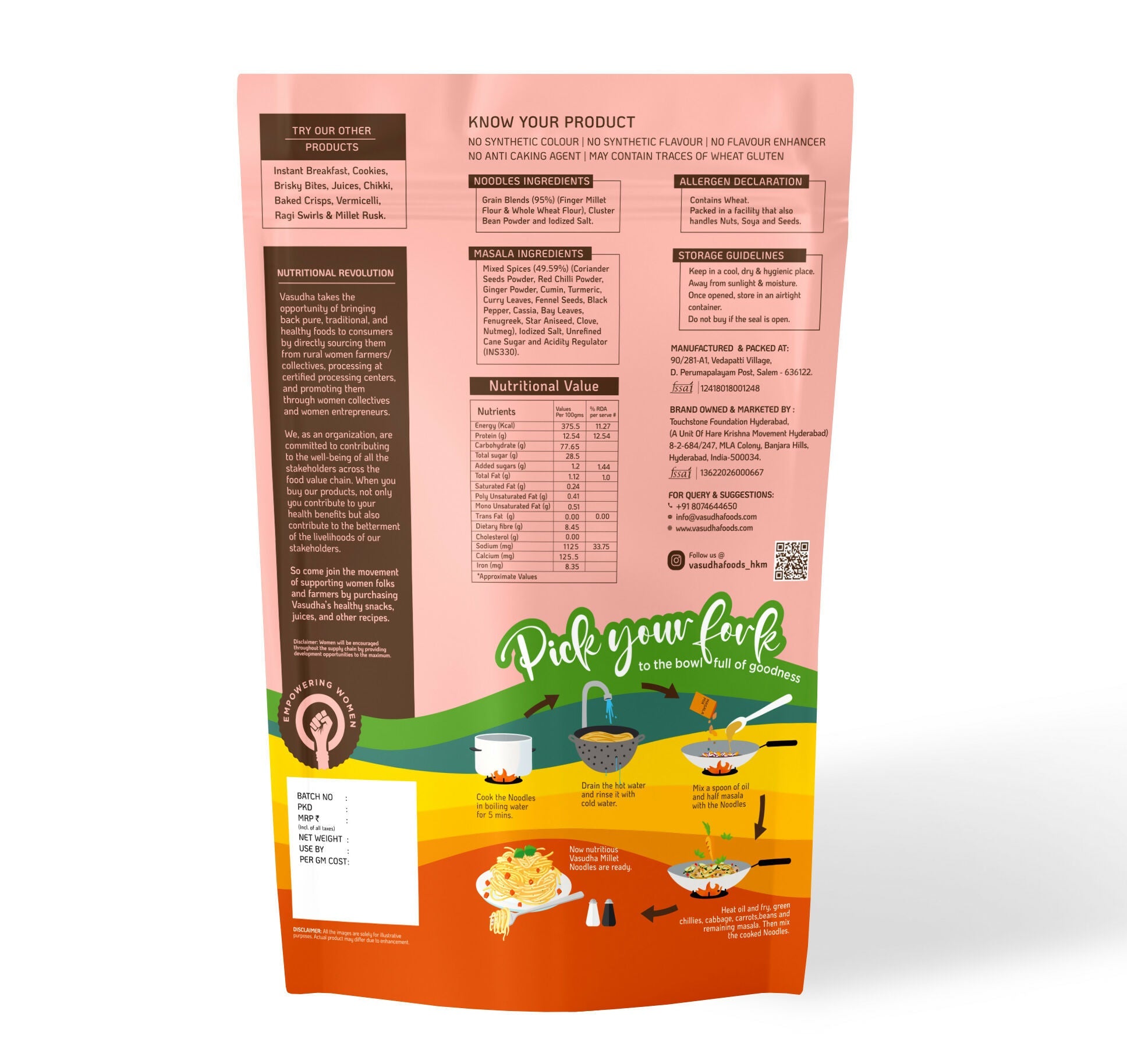 Vasudha Nurtured By Nature Noodles Finger Millet