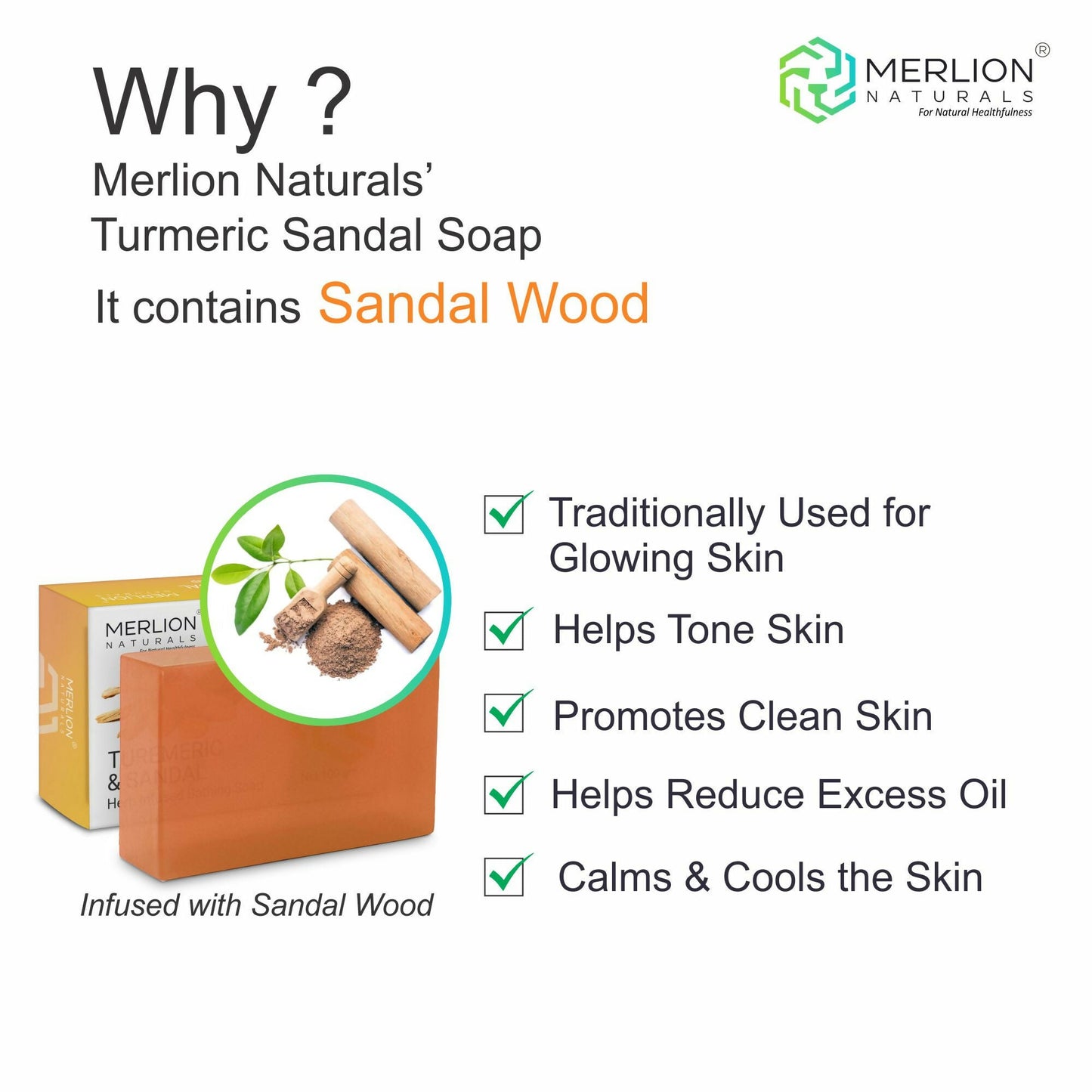 Merlion Naturals Turmeric and Sandal Glycerine Soap