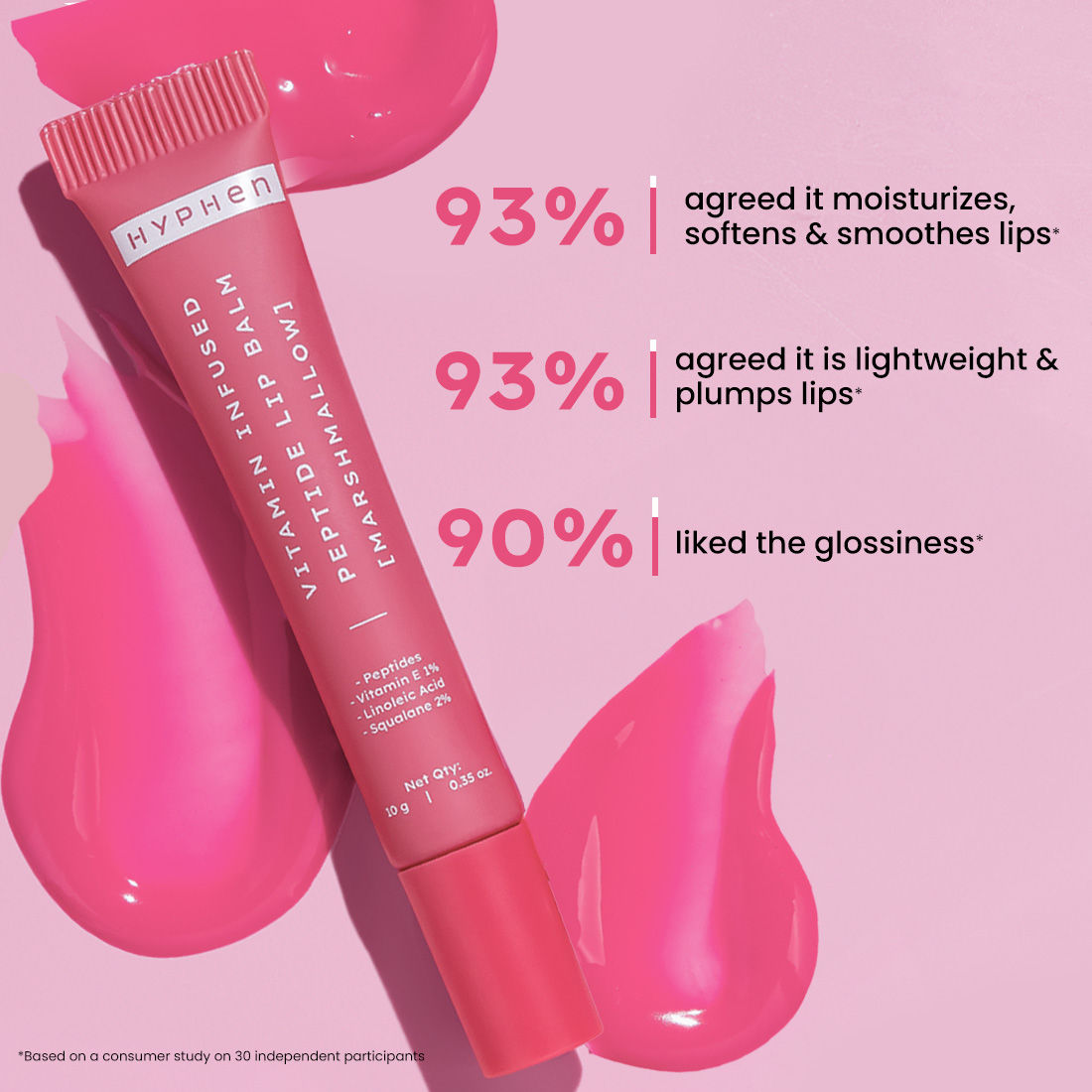 Hyphen By Kriti Sanon Marshmallow Vitamin Infused Peptide Lip Balm, Hydrate & Moisturize, Smoothen Lips & Repair Moisture Barrier