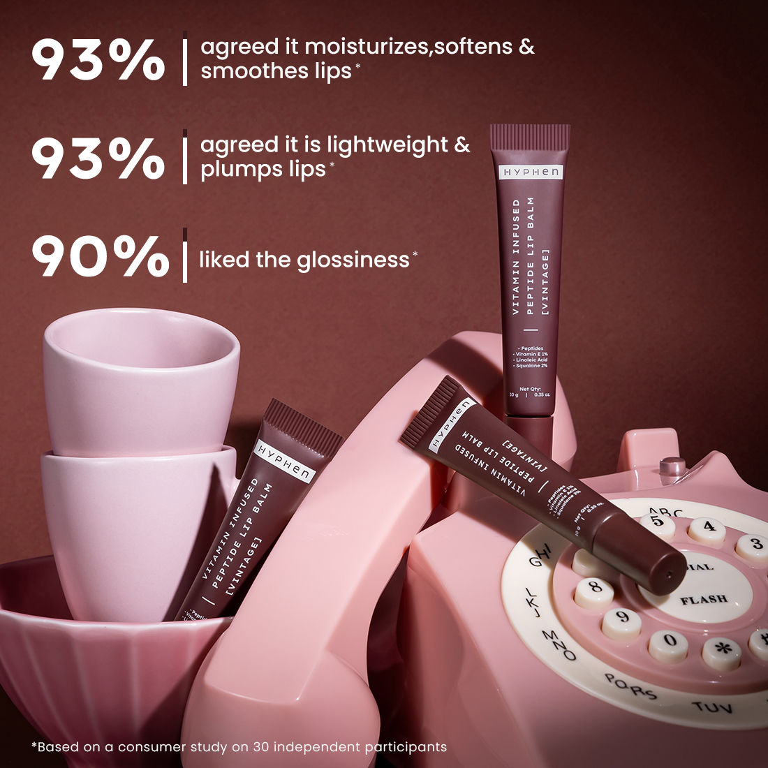 Hyphen By Kriti Sanon Vintage Vitamin Infused Peptide Lip Balm, Hydrate & Moisturize, Smoothen Lips & Repair Moisture Barrier