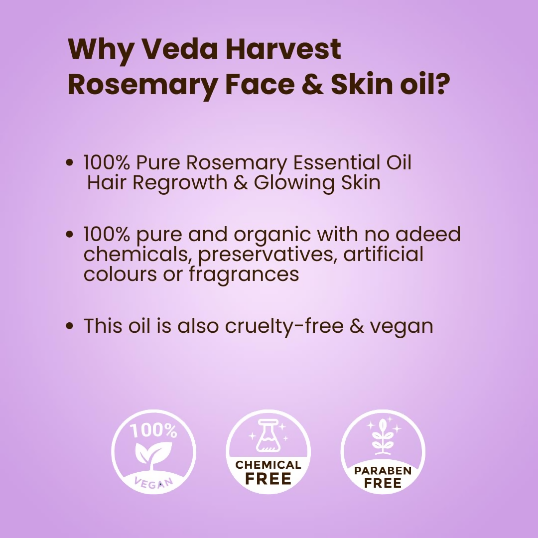 Veda Harvest Rosemary Essential Oil Hair Strengthen & Scalp Nourishment