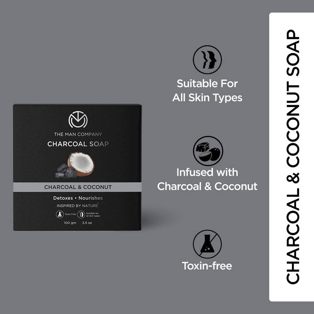 The Man Company Charcoal Soap Bar - Charcoal & Coconut - Drmedicart