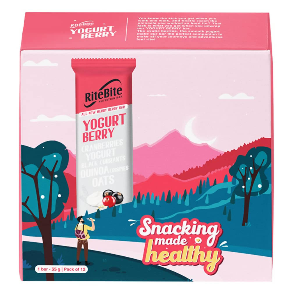 RiteBite Max Protein Yogurt Energy Berry Nutrition Bar