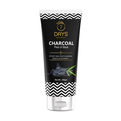 7 Days Activated Charcoal Face Mask - Peel Off - No Parabens & Mineral Oils
