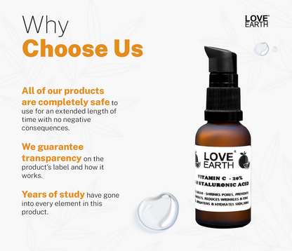Love Earth Vitamin C 20%, E & Hydraulic Acid  Face Serum