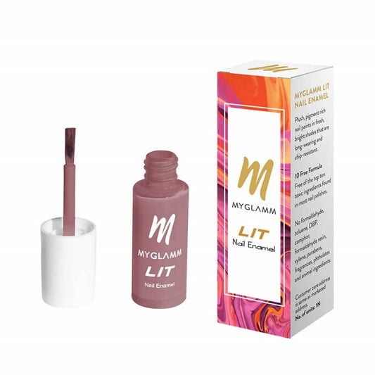 Myglamm LIT Nail Enamel - Say No More - Onion Pink Shade (7 Ml) - DrMediCart
