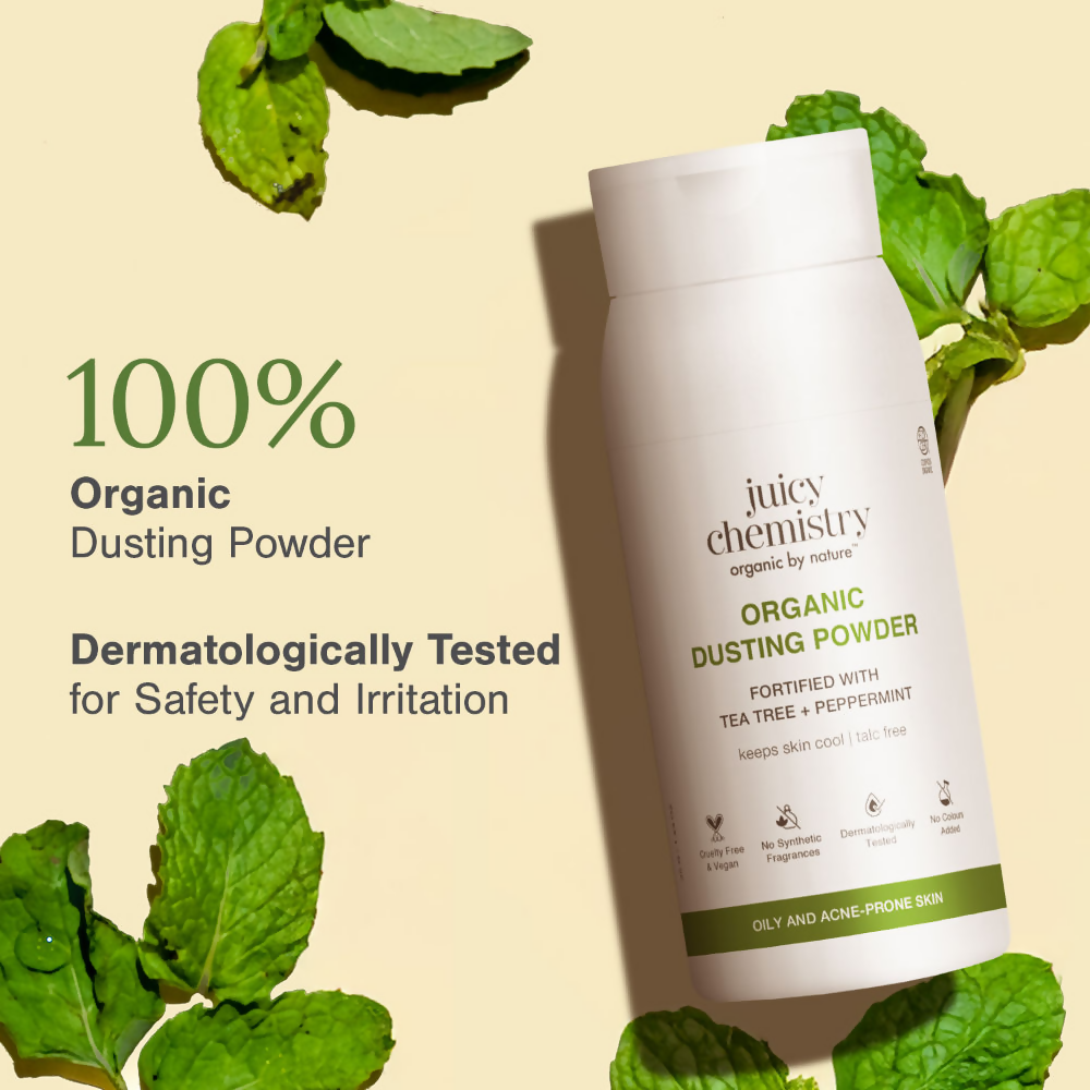 Juicy Chemistry Organic Dusting Powder Fortified With Tea Tree & Peppermint