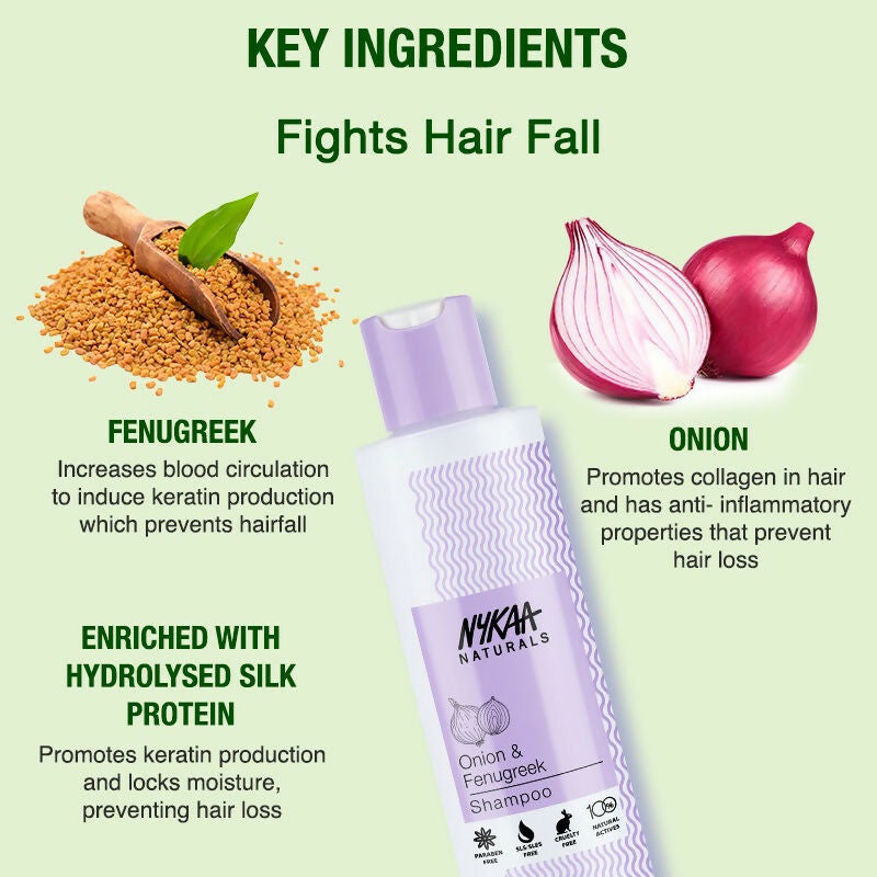 Nykaa Naturals Anti-Hair Fall Shampoo With Onion, Fenugreek - Drmedicart