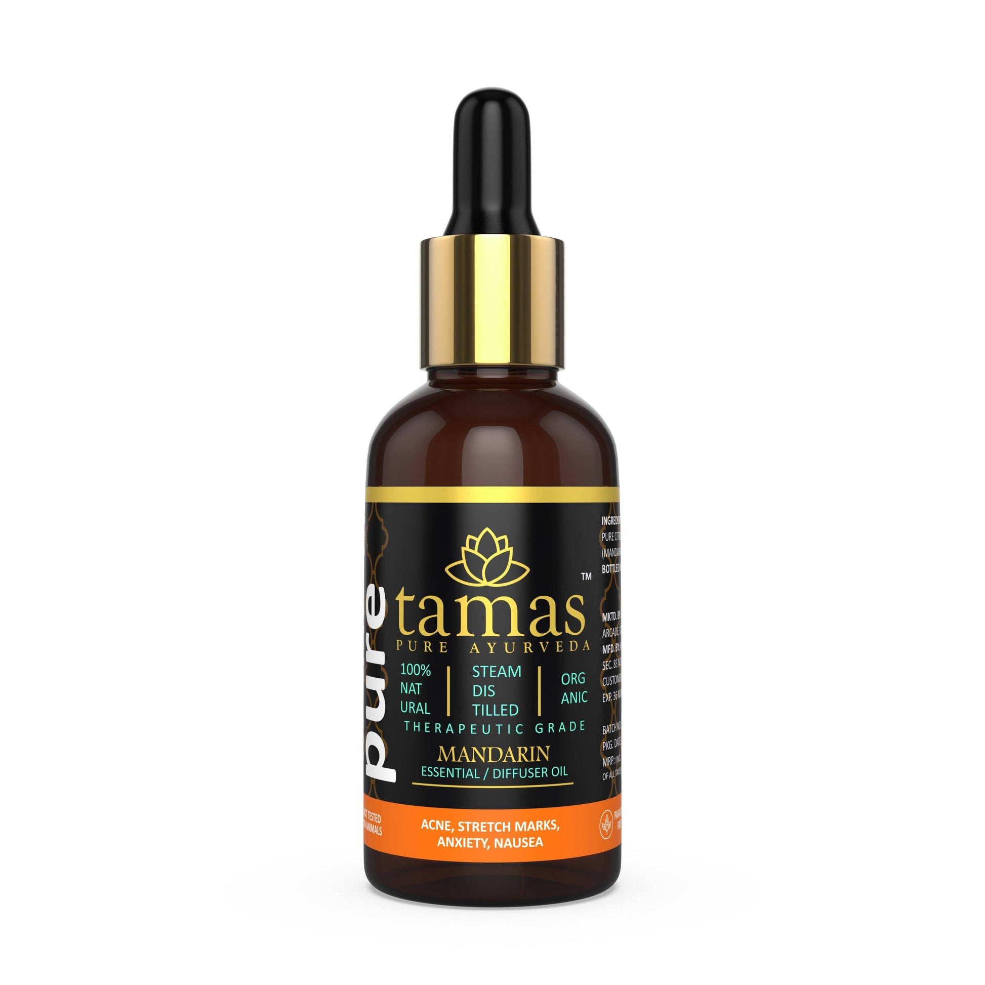 Buy Tamas Pure Ayurveda 100% Organic Mandarin Essential Oil - USDA Certified Organic from DrMediCart, Ship from India to USA