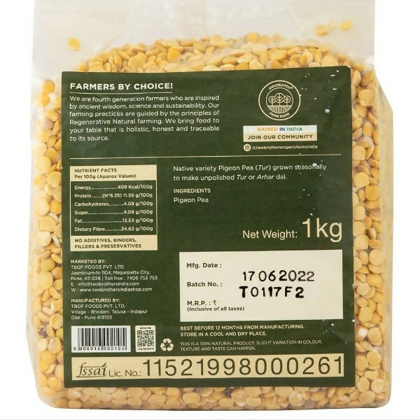 Two Brothers Organic Farms Tur (Pigeon Pea) Dal, Unpolished