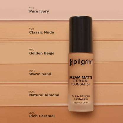 Pilgrim Dream Matte Serum Foundation For Light Skin Tone Classic Nude