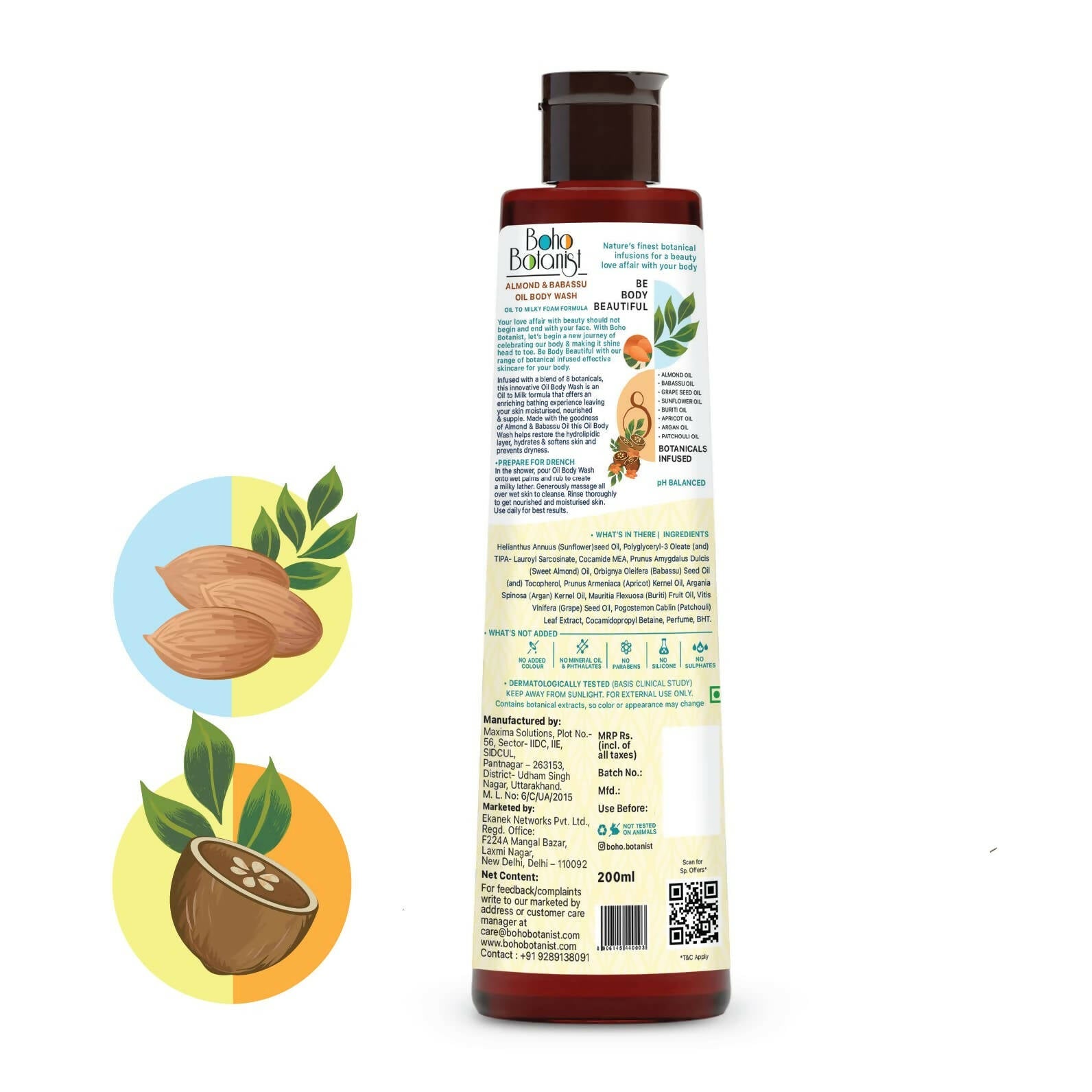 Boho Botanist Almond & Babassu Oil Body Wash for Dry Skin - DrMediCart