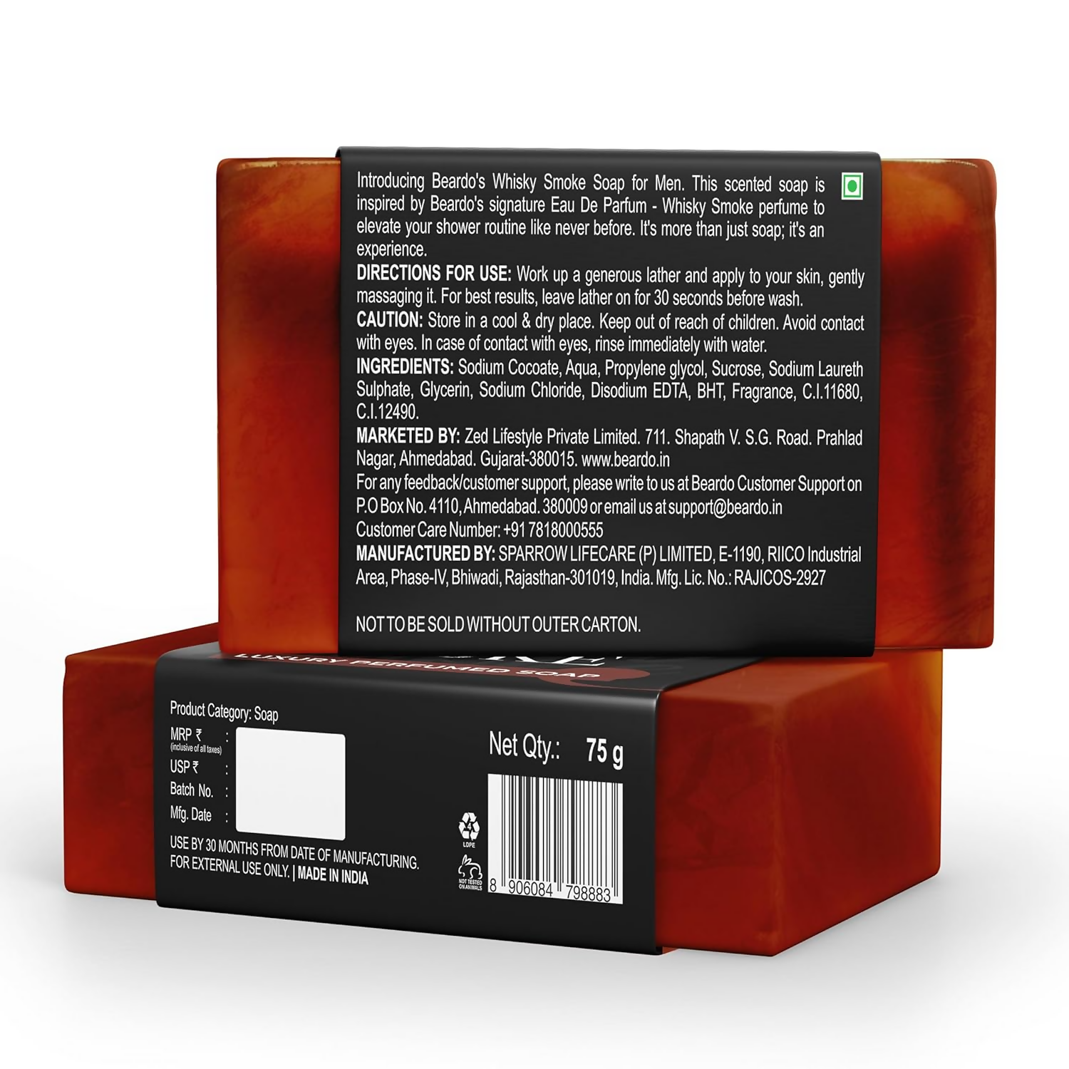 Beardo Whisky Smoke Perfumed Luxury Soap for Men