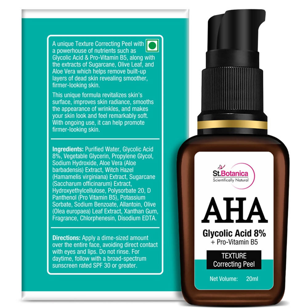 St.Botanica AHA Glycolic Acid 8% + Pro-Vitamin B5 Texture Correcting Peel