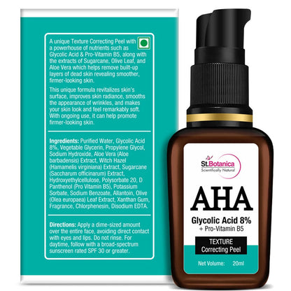 St.Botanica AHA Glycolic Acid 8% + Pro-Vitamin B5 Texture Correcting Peel