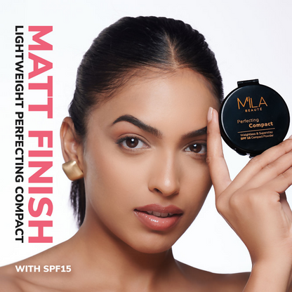 Mila Beaute Superstay Natural Matte Finish Perfecting Compact Powder with SPF 15 - True Beige