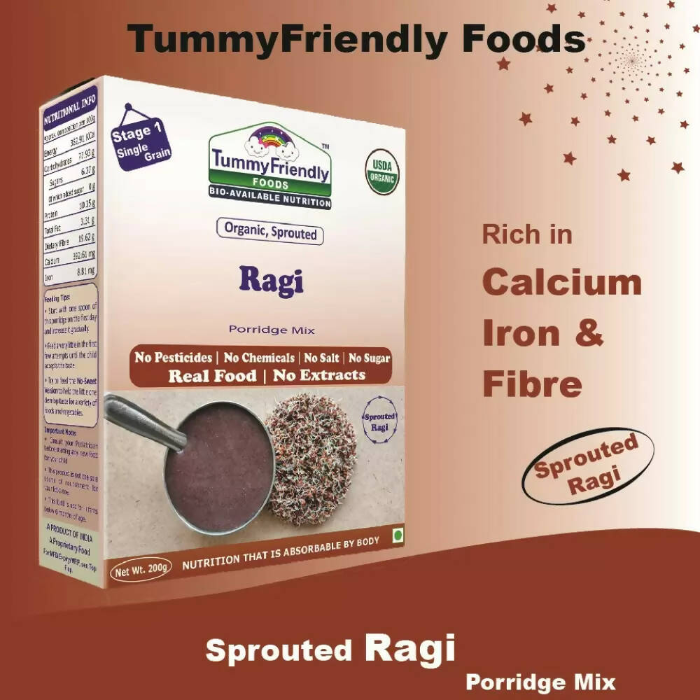 TummyFriendly Foods Certified Stage1 Ragi, Brown Rice Porridge Mixes - Drmedicart