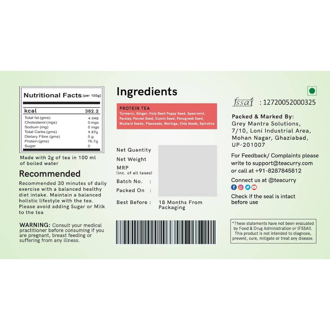 Teacurry Protein Tea Bags - Drmedicart