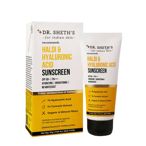 Buy Dr. Sheth's Haldi & Hyaluronic Acid Sunscreen from DrMediCart, Ship from India to USA