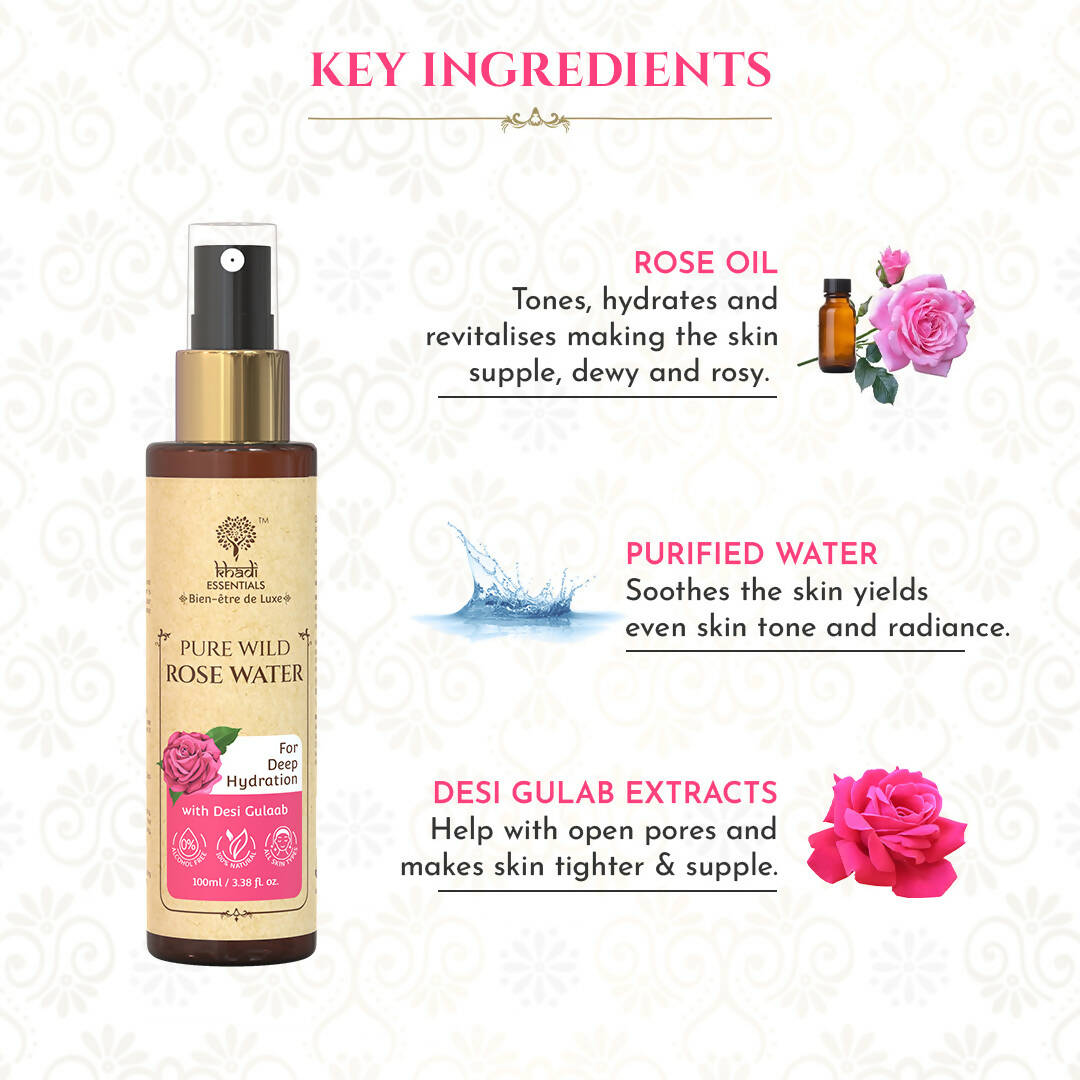 Khadi Essentials 100% Pure Wild Rose Water