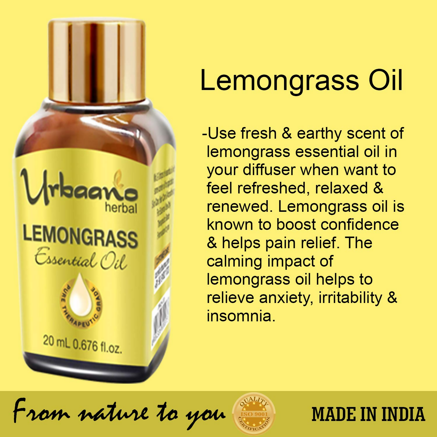 Urbaano Herbal Lemongrass Essential Oil
