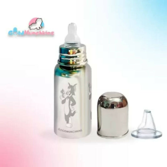 Buy Goodmunchkins Stainless Steel Feeding Rustfree Bottle with 2 Anti Colic Silicone Nipple For Kids 220ml from DrMediCart, Ship from India to USA