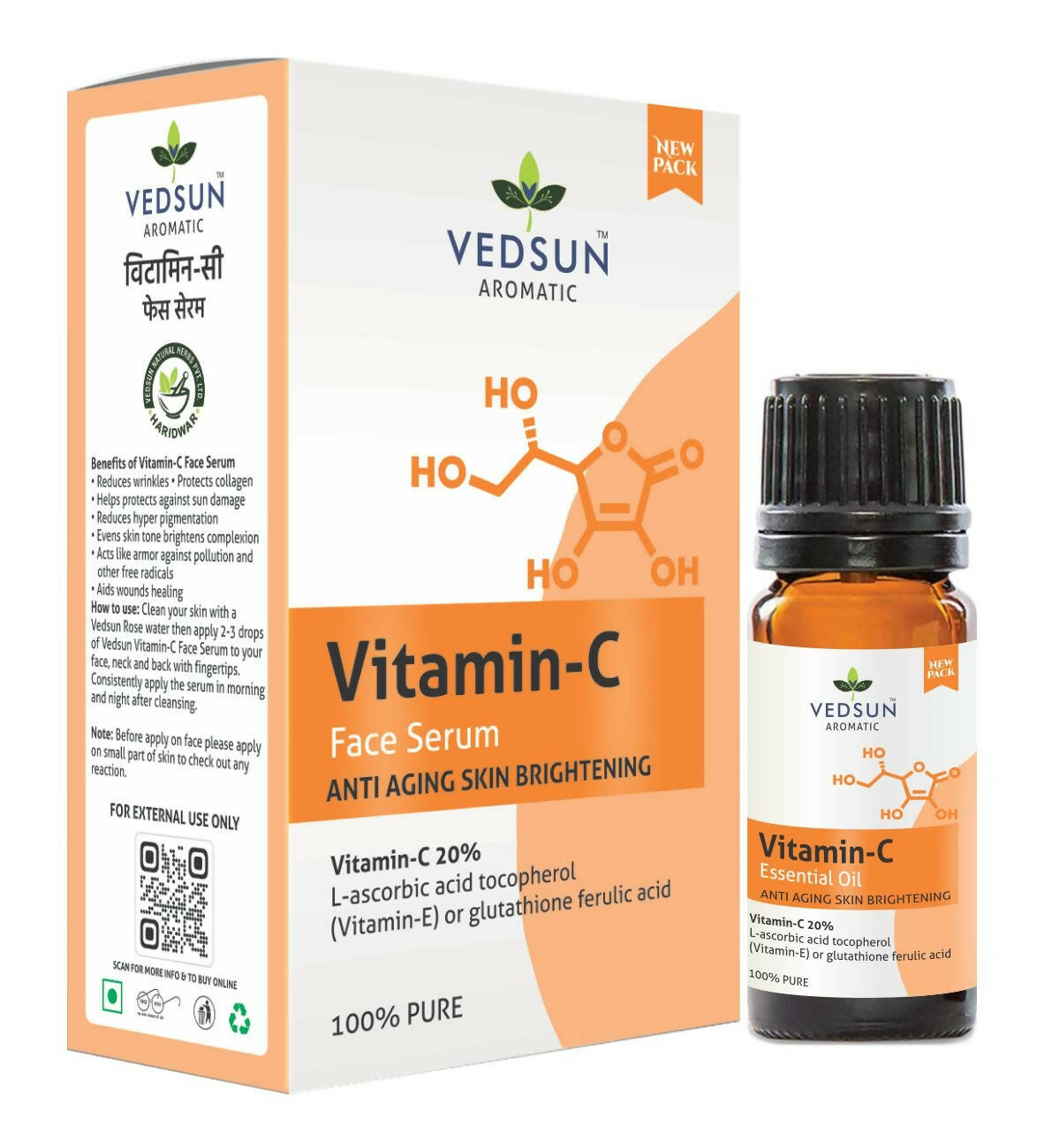 Vedsun Naturals Vitamin C Face Serum Anti Ageing Daily Glow for Men & Women
