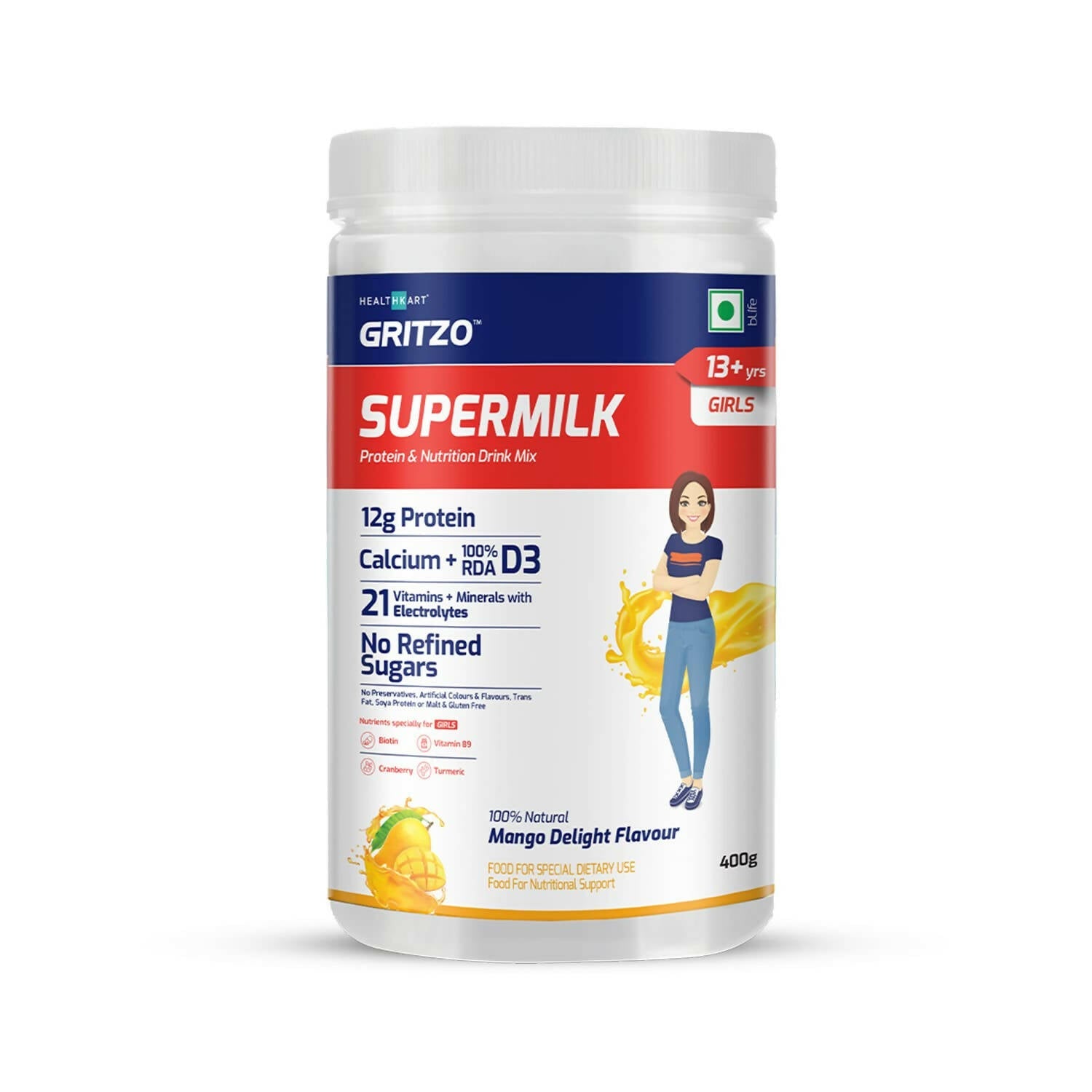 Gritzo SuperMilk 13+y Health Drink for Girls