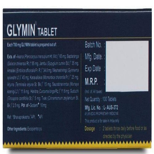 Buy Kerala Ayurveda Glymin Tablets from DrMediCart, Ship from India to USA