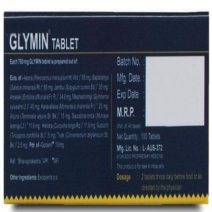 Buy Kerala Ayurveda Glymin Tablets from DrMediCart, Ship from India to USA
