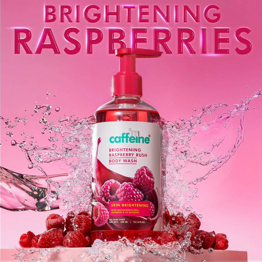 mcaffeine Brightening Raspberry Rush Body Wash For Brighter Glowing Skin