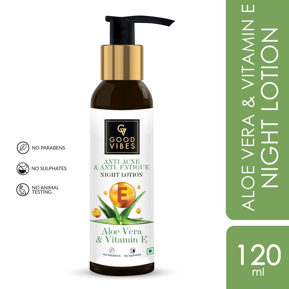 Good Vibes Aloe Vera + Vitamin E Anti - Acne Night Face Lotion