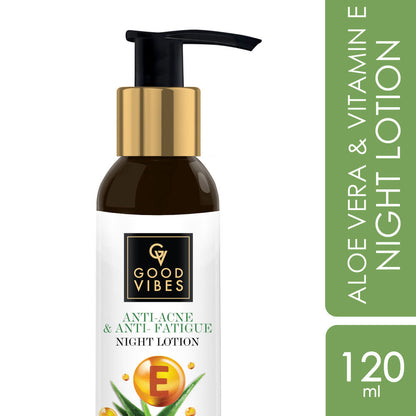 Good Vibes Aloe Vera + Vitamin E Anti - Acne Night Face Lotion