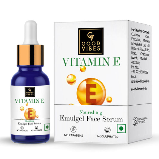 Buy Good Vibes Vitamin E Nourishing Emulgel Face Serum from DrMediCart, Ship from India to USA