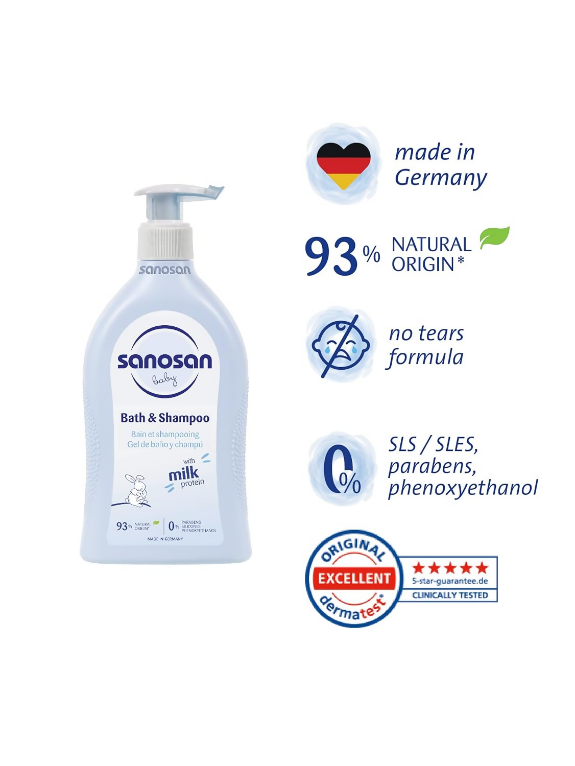 Sanosan Baby Bath and Shampoo SLS Free
