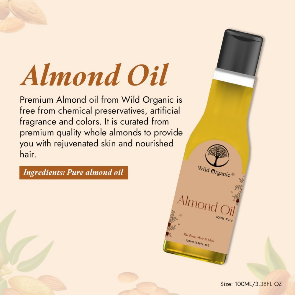 Wild Organic Cold Pressed Almond Hair Oil