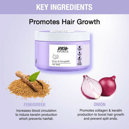 Nykaa Naturals Anti-Hair Fall Sulphate-Free Hair Mask With Onion & Fenugreek - Drmedicart