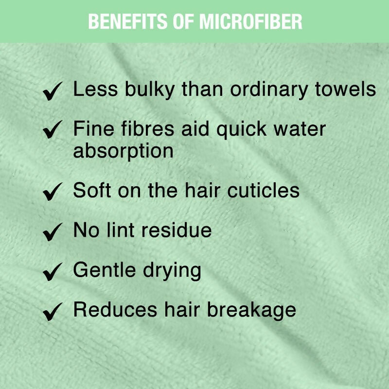 Nykaa Naturals Microfiber Hair Wrap for Frizz Free & Shiny Hair - Green
