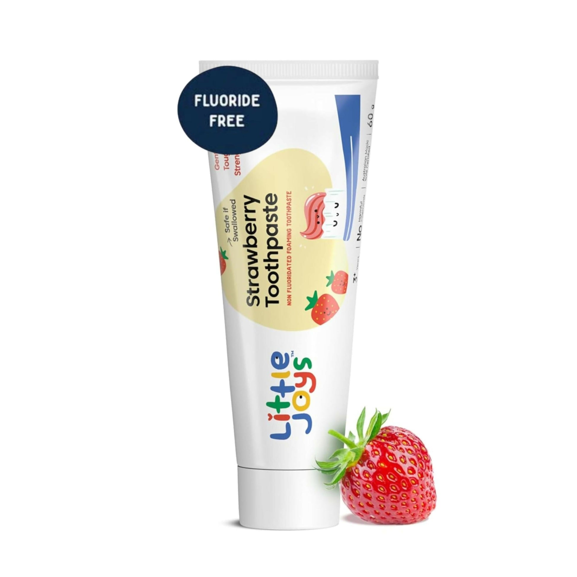 Little Joys Joys Strawberry Flavour Toothpaste For Kids (2-5 Yrs) Strengthens Gums & Whitens Teeth