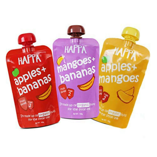 Happa Organic Food for Little one Fruit Puree Stage 2 Combo