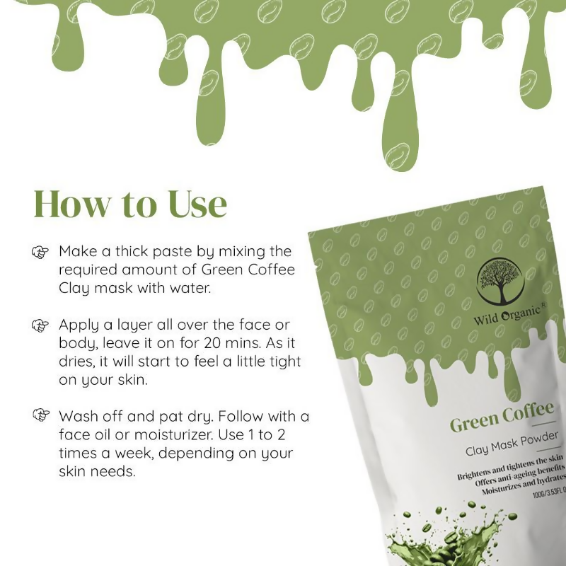 Wild Organic Green Coffee Clay Mask Powder